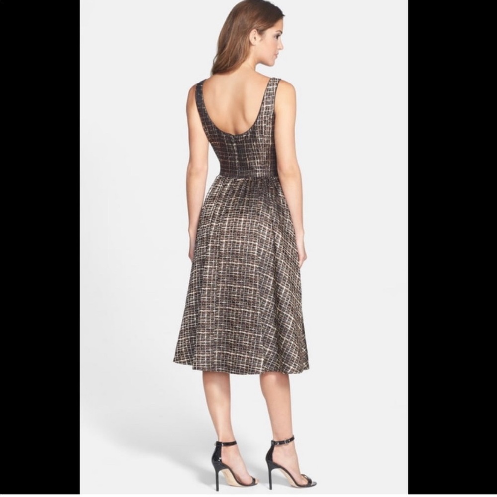 Donna Morgan for Anthropologie Fit and Flare Jacquard Midi Dress size 4